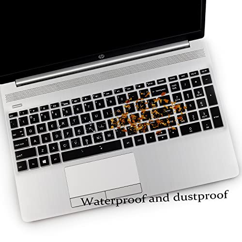 2PCS Keyboard Cover for HP Laptop 15.6 15-dw 15-dy 15-ef 15-da/db 15t-dy200 15t-dw300 15-dy2703dx, 17.3 HP Laptop 17-by 17t-by500 17-by4061nr, HP Envy x360 15m-dr/ds 17-bs 17-bw,Spectre x360 15-EB - color: Black+Clear