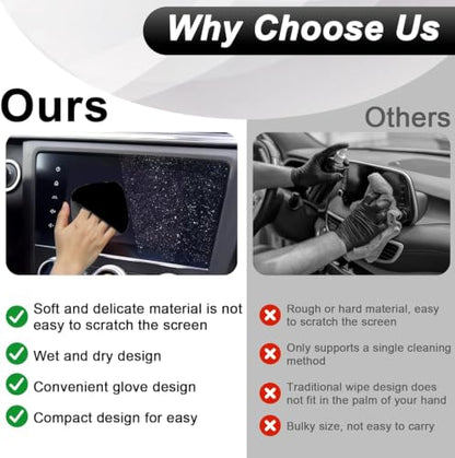 BFXM 2PCS Car Screen Cleaner, 4.1''×4.1'' Black Microfiber Dashboard Wipes | Square Microfiber Cloth, Automotive Display Wipes,Vehicle Screen Cleaner Tool for Dashboard Display, Car Interior Tool - color: Black& Grey