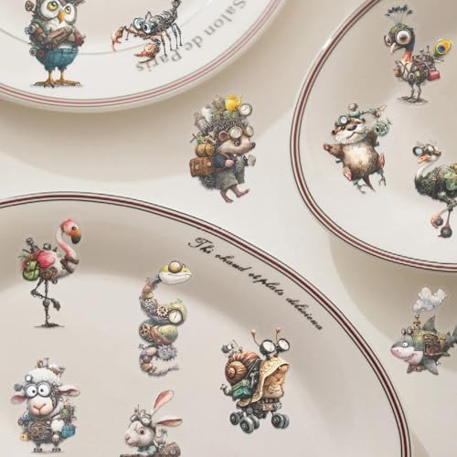 50 Pcs Transparent Ins Punk Animals Transfer Stickers, 1.2-2.36 Inches Gothic Animal Stickers, Waterproof Vinyl for Phone Case Laptop, Edgy Stickers for Ins Lovers Punk Fans - color: Punk Animals-54