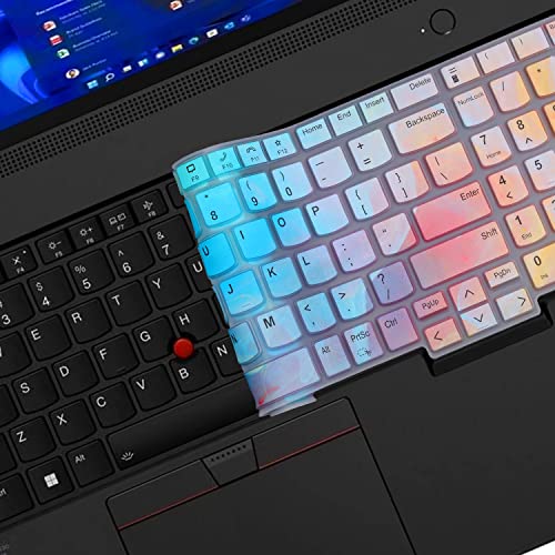 Colorful Keyboard Cover for Lenovo ThinkPad E16 Gen 1 16", Thinkpad T16 P16 P16v P16s Gen 2/Gen 1 16", Thinkpad L15 Gen 4/3 15.6" (Not Fit Thinkpad Z16, L15 Gen 2/1) - color: Colorful