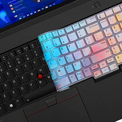 Colorful Keyboard Cover for Lenovo ThinkPad E16 Gen 1 16", Thinkpad T16 P16 P16v P16s Gen 2/Gen 1 16", Thinkpad L15 Gen 4/3 15.6" (Not Fit Thinkpad Z16, L15 Gen 2/1) - color: Colorful