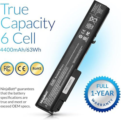 NinjaBatt Battery for HP 8540W 8740W 8540P 8530P 8530W 8730W AV08 | Fits 493976-001 458274-363 458274-421 458274-422 HSTNN-LB60 HSTNN-I43C HSTNN-OB60 AV08XL – 8 cells 4400mAh 63Wh - size: HP 8540W