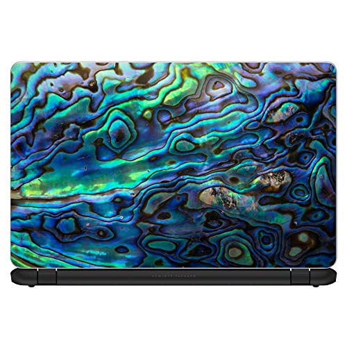 Custom Fit Made to Order Laptop Notebook Skin Vinyl Sticker Cover Decal Fits 13.3" 14" 15.6" 16" HP Lenovo Apple Mac Dell Compaq |Abalone Shell Green Swirl Blue Gold - color: Style 5