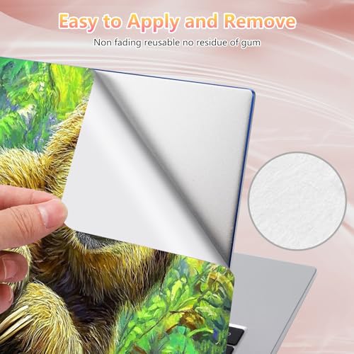 Laptop Skin Sticker Decal 12" 13" 13.3" 14" 15" 15.6",Waterproof Scratch Resistant Vinyl,Reusable Easy to Apply,for MacBook HP Dell Notebooks Netbooks Laptop,2 Wrist Pads,Cute Sloth Tree - color: Cute Sloth Tree