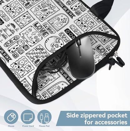 Messenger Bag Carrying Case Sleeve with Handle Accessory Pocket Fits Laptops/Notebook/ebooks/Kids tablet/ipad (11-13.3 inch, Animal Cartoon) - color: Animal Cartoon, size: 11-13.3 inch