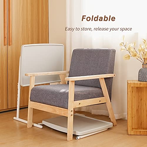 Allpop Max TV Tray Table, Large TV Dinner Tray for Eating, Adjustable Tray Stand on Couch & Bed, Folding Laptop Table with 6 Heights & 3 Tilt Angles, White - color: White, size: Allpop-Max TV Tray