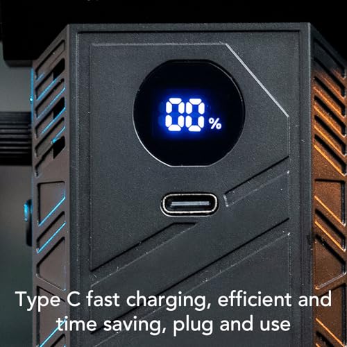Compressed Air Duster, 150000 RPM Super Power Rechargeable Brushless Motor Cordless Turbo Fan with LED Display and Light Adjustable Jets Dry Cleaning Kit for PC Car Outdoor