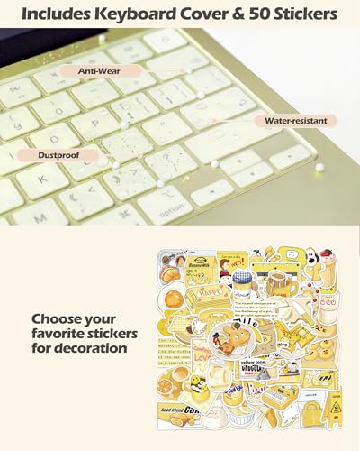 ProCase Clear Case for MacBook Neo 13 Inch 2026 Model A3404, Ultra-Thin Hard Shell Protective Laptop Cover with Keyboard Cover & 50 PCS Yellow Stickers - color: Clear Case + Yellow Stickers