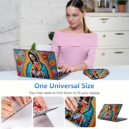 Laptop Skin Sticker Decal 15-15.6 Inch with Cute Mouse Pad, Universal Reusable Vinyl Sticker for 12.1 13 13.3 14 15.4 Inch Netbook and Notebook PC, Our Lady of Guadalupe - color: Our Lady Of Guadalupe