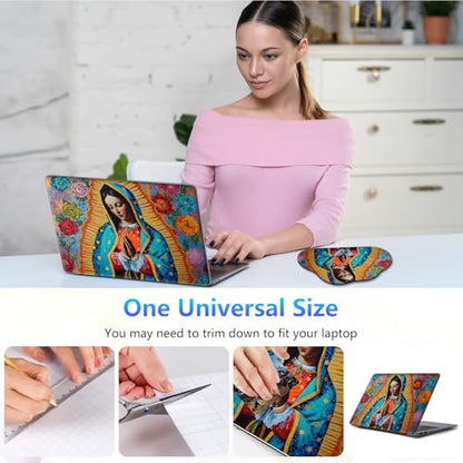 Laptop Skin Sticker Decal 15-15.6 Inch with Cute Mouse Pad, Universal Reusable Vinyl Sticker for 12.1 13 13.3 14 15.4 Inch Netbook and Notebook PC, Our Lady of Guadalupe - color: Our Lady Of Guadalupe