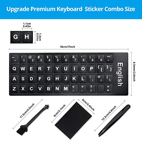 English Keyboard Stickers [5 in 1],Super Clear Large Print Bold White Letters on Black Background English US Keyboard Letter Stickers for Laptop Desktop Computer Alphabet Sticker-Matte - color: Big Font White Letter