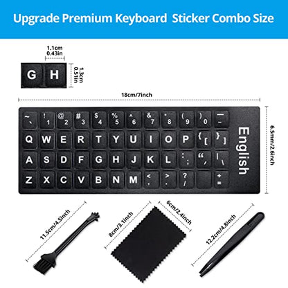 English Keyboard Stickers [5 in 1],Super Clear Large Print Bold White Letters on Black Background English US Keyboard Letter Stickers for Laptop Desktop Computer Alphabet Sticker-Matte - color: Big Font White Letter