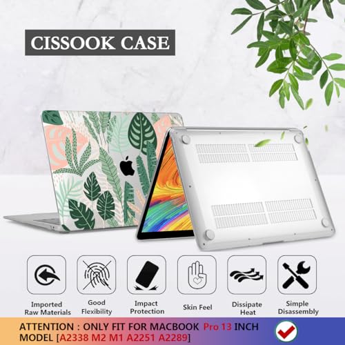 CISSOOK Palm for MacBook Pro 13 inch Case 2025-2020 Release M2 Chip A2338 M1 A2251 A2289 with Touch Bar, Tropical Hard Shell Case with Keyboard Cover for MacBook Pro 13, Tropical Palm Leaves - color: Pro13inch-Tropical Palm leaves