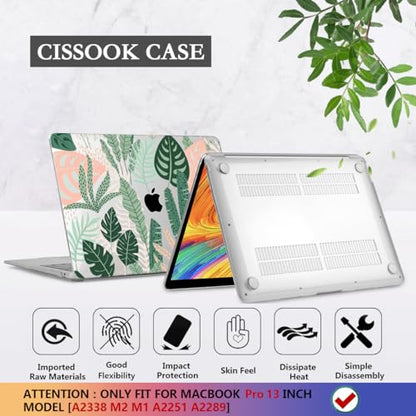 CISSOOK Palm for MacBook Pro 13 inch Case 2025-2020 Release M2 Chip A2338 M1 A2251 A2289 with Touch Bar, Tropical Hard Shell Case with Keyboard Cover for MacBook Pro 13, Tropical Palm Leaves - color: Pro13inch-Tropical Palm leaves