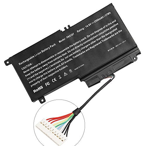 PA5107 Laptop Battery for Toshiba Satellite P55 P55t S55 S55t Series P55-A5200 P55-A5312 P55T-A5116 P55T-A5118 P55T-A5202 S55-A5167 S55-A5275 S55-A5279 S55-A5294 S55-A5295 S55T-A5337 S55T-A5389 - size: 10.7*4.59*0.24inch PA5107