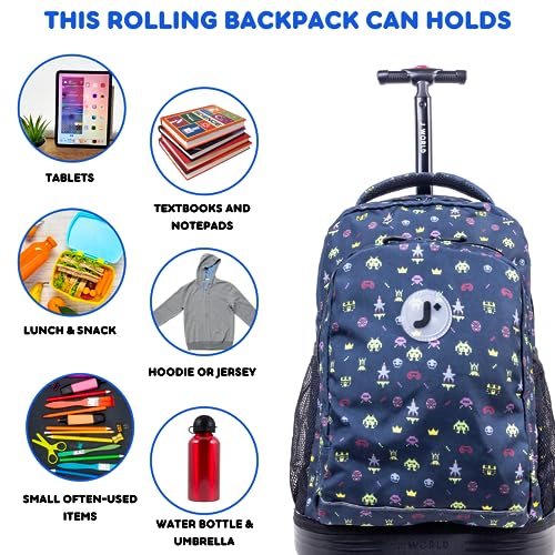 J World Sunny Rolling Backpack for Kids. Roller Bag With Wheels, Game - color: Game