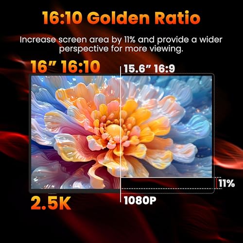 Upperizon Portable Monitor 16 inch 2K QHD 2560x1600 106% sRGB, 144Hz USB-C, 120Hz HDMI, HDR Travel Monitor for Laptop Mac PC Surface PS5 Xbox, External Display with Cover & Speakers, VESA Compatible - size: 16 in