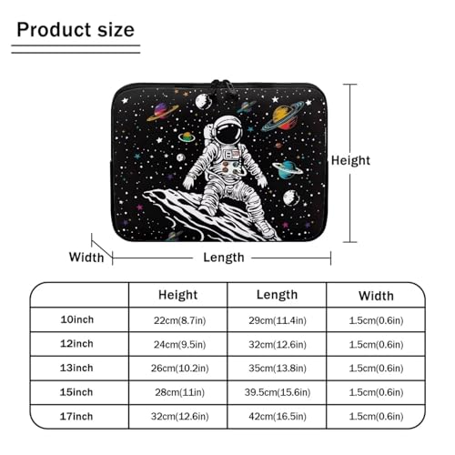 Astronaut Galaxy Planet Laptop Sleeve, Laptop Bag Computer Cover Sturdy Zipper Protective Tablet Carrying Case Universal 10-17 Inch Notebook Sleeves Briefcase for Business/School - color: Astronaut Galaxy Planet, size: 10 Inch