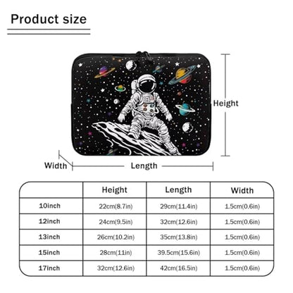 Astronaut Galaxy Planet Laptop Sleeve, Laptop Bag Computer Cover Sturdy Zipper Protective Tablet Carrying Case Universal 10-17 Inch Notebook Sleeves Briefcase for Business/School - color: Astronaut Galaxy Planet, size: 10 Inch