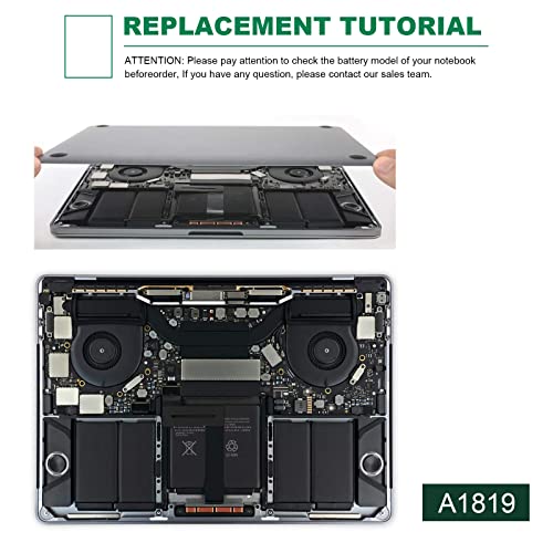 Fancy Buying A1706 A1819 Laptop Battery Replacement for MacBook Pro 13 inch Touch Bar Late 2016 Mid 2017 EMC 3071 3163 MLH12LL/A MPXV2LL/A MLVP2LL/A MNQF2LL/A MNQG2LL/A 11.41V 4314mAh/49.2Wh - size: 9.33*4.25*0.28inch A1706
