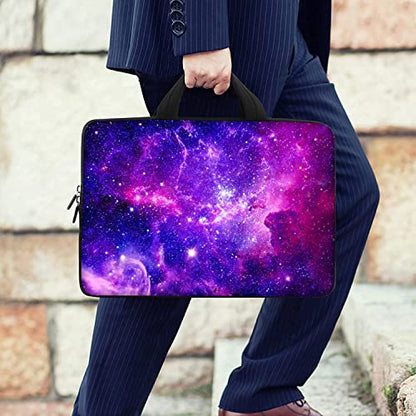 17 inch Laptop Shoulder Bag Carrying Case with Handle Fits 15.6/16/17/17.3/17.4 inch Laptop Notebook (16-17.3 inch, Purple Galaxy) - color: Purple Galaxy
