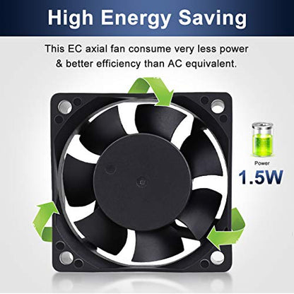 Wathai EC AC Axial Brushless Cooling Fan 110V 120V Dual Ball 60mm x 25mm | 110V - 240V 2 inch 60mm Muffin Mini Fan Big Airflow 60x60x25mm for External Electronics Cooling - style: 60x25mm