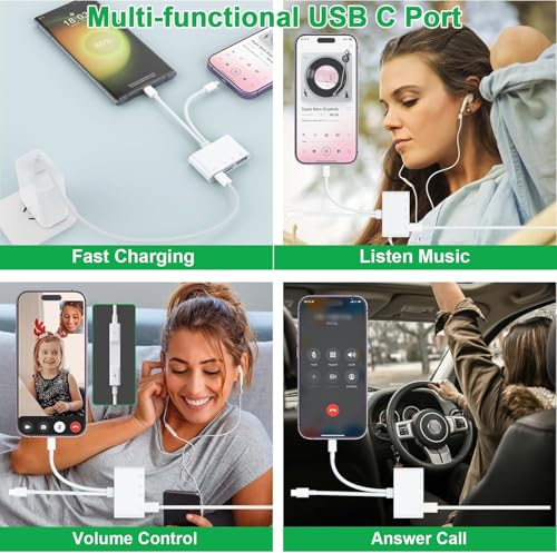 iPhone iPad SD Card Reader, 5-in-1 Lightning to USB Adapter SD Card Viewer with SD/TF Card USB 3.0 Adapter, Memory Card Reader for iPhone iPad MacBook Android SD Card Adapter Plug & Play