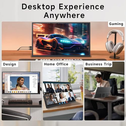 23.8 Inch Portable Monitor for Laptop, 120Hz FHD 1080P IPS External Monitor, 400 Nits HDR Large Second Screen with USB-C HDMI, VESA Compatible Travel Monitor for MacBook PC Phone PS5 Xbox Switch - size: 23.8 Inch