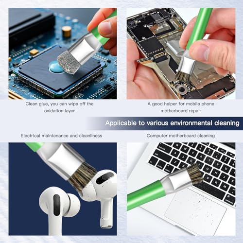 ESD Safe Anti-Static IC Cleaning Brush Tool -2Pcs Double Head Motherboard Hard Brush for IC Glue Removal,PCB Cleaning, Circuit Board Maintenance,Mobile Phone Repair - Green - color: Green