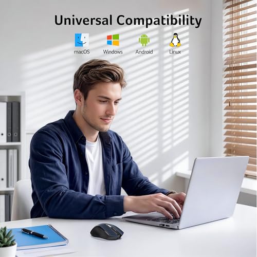acer Wireless Mouse for Laptop, 2.4GHz Computer Mouse 5 Adjustable DPI Office Cordless USB Mice with USBA Receiver, 6 Buttons, 4000 DPI, Medium to Large Sized Hands Compatible with PC, Laptop, Desktop