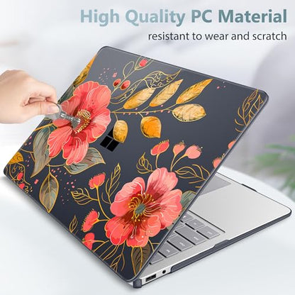 Mektron Printed Case for 2025 Microsoft Surface Laptop Windows 11 Copilot+ PC Surface Laptop 13 inch Touchscreen Display Cover Fits Model 2095, Floral C339 - color: Floral C339