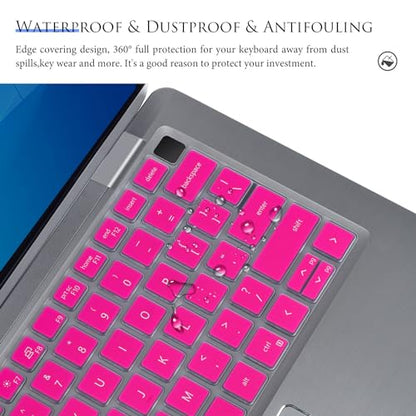 Keyboard Cover Skin for Dell Latitude 14" 7440 5440 7430 5430 5431 9430 7420 5420 9420 7410/Dell Latitude 9000 9510 9520 15.6"/Dell Latitude 7640 16"[Not fit for Dell Latitude 7320 5320] - Pink - color: Hot Pink