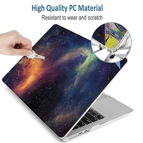 Compatible with MacBook Air 15 inch Case M4 2025 2024 2023 Release A3241 M3 A3114 M2 A2941 Durable Plastic Shell Case with Keyboard Cover & Mac OS Keyboard Sticker (Starry Landscape)