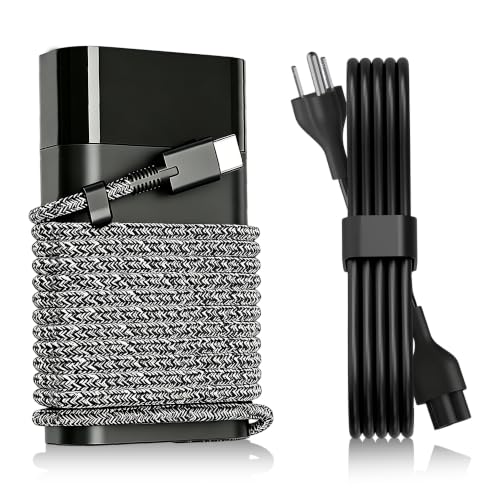 New Slim 65W USB C Laptop Charger Replacement for HP Laptop Charger HP Spectre X360 Elitebook x360 Elite x2 Envy ProBook Travel Fast Charging Type C Power Cord Supply - color: Black