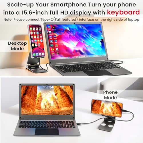 Portable Monitor with Keyboard, 15.6 Inch Lapdock Display with 6000mah Battery,CrowView Note 1080P FHD USB C Monitors with RPi5&Jetson Adapters Compatible with RPi5, PC, Phone, Mac, Game Console