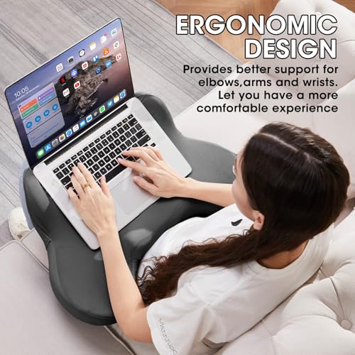 cooloo8 Lap Desk, Reading Pillow, Laptop Pillow for Lap, Portlands Portable Desk Pad for Bed, Couch, Car (Black)
