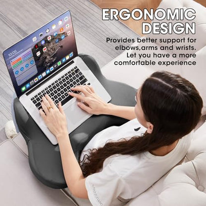cooloo8 Lap Desk, Reading Pillow, Laptop Pillow for Lap, Portlands Portable Desk Pad for Bed, Couch, Car (Black)