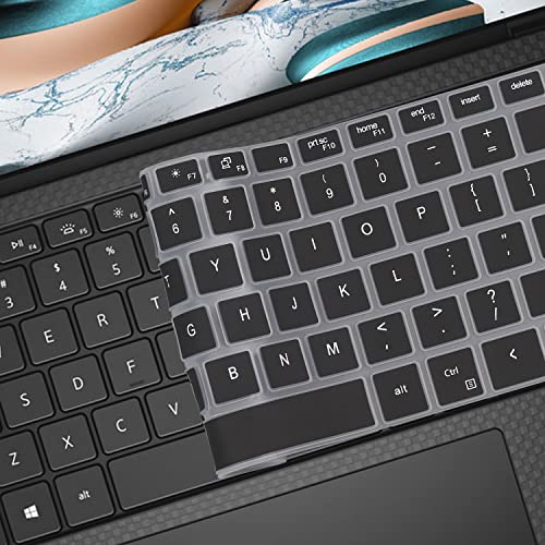 Keyboard Cover for 2025-2022 Dell XPS 15 9500 9510 9520 9530 15.6 Inch & XPS 17 9720 9700 9710 9730 17 Inch & DELL Precision 5770 5570 5760 5560 15.6" 17.3" US Layout (NOT FIT XPS 13 14 16 inch) - color: Black