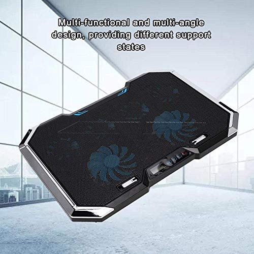 Laptop Cooling Pad 6 Fans Up to 18 Inch Heavy Notebook Cooler, 6 LED Lights, 2 USB Ports,Multi-Angle Adjustment Base Computer Heatsink