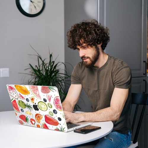 AKIT for MacBook Air 13 inch Case M5 M4 M3 M2 2026-2022, Fruits | A3449 A3240 A3113 A2681,Unique Style Pattern Hard Shell Laptop Case+Screen Protector+Keyboard Cover for MacBook Air 13.6 inch - color: Fruits