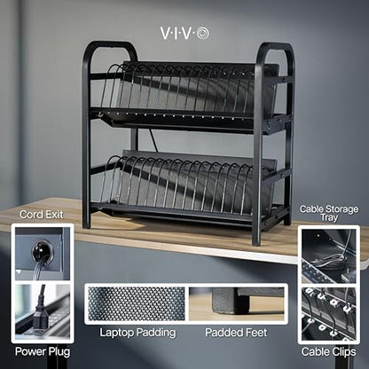 VIVO 32-Bay Laptop and Tablet Open Charging Station, Multi Device Charging Organizer, Chromebook Charging Station for Classroom, Devices up to 14 inches, Black, STAND-LAPC32 - size: 32-Bay