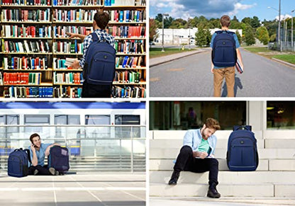 CAFELE 17.3 Inch Laptop Backpack with USB Charging Port, TSA-Friendly & Water-Resistant College Bookbag for Men and Women (Blue) - color: 17.3 Inch-blue
