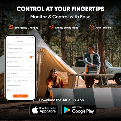 Jackery Solar Generator 1000 v2 with 200W Solar Panel,1070Wh Portable Power Station LiFePO4 Battery,1500W AC/100W USB-C Output, 1Hr Fast Charge for Outdoor,Off-Grid Living,RV,Emergency - style: E1000v2+200W