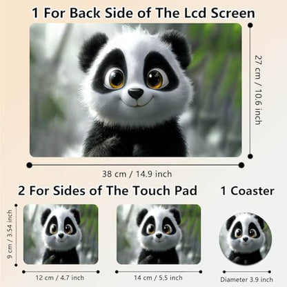 Laptop Skin Sticker Decal 15.6 Inch,12 13 13.3 14 15 15.6 in Laptop Netbook Skins for Notebook,Art Decal Removable Waterproof Scratch Resistant,Universal Vinyl Cover,Cute Panda Snow - color: Cute Panda Snow