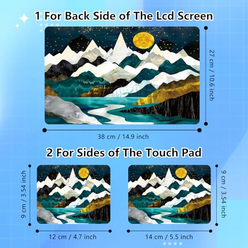Universal Laptop Skin Sticker Decal for 11.6”12" 13" 13.3" 14" 15" 15.4" 15.6" Reusable Waterproof Scratch-Scratch Resistant Protective Vinyl Laptop Notebook Skin Stickers - Moon Mountain - color: Moon Mountain