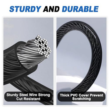 Long Cable Lock, Extra Long Straight Bike Lock (3ft to 25ft) with Resettable Combination, Kayak Locks, Unique Thin end Cable Locks Suitable Kayak, Scooter, Paddle Boards, Canoe, Jet Ski - size: 3 Ft Long, 10 mm Thick