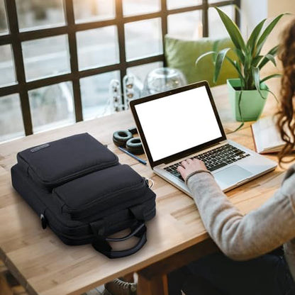 MoKo 13.3-14 inch Laptop Sleeve Sholder Bag Carry Case with Multi-Pockets | Fits Mac NEO/Air 13-inch M5, Mac Pro 14-inch M5/M4/M3/M2/M1 and MacAir 13-inch M4/M3/M2/M1, Black - color: Black, size: 13.3-14 Inch