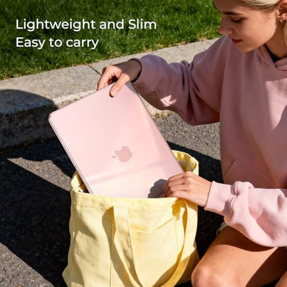 EooCoo Case for MacBook Neo 13 inch 2026, Scratch Resistant, Crystal Blush | Lightweight, Sturdy, Easy Snap-On, Against Scratches & Everyday Bumps, Model A3404 with A18 Pro Chip - color: Crystal Blush, size: Neo 13-inch