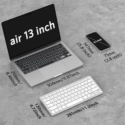 OMOTON Bluetooth Keyboard Compatible with Mac ONLY, Compact Wireless Keyboard Compatible with MacBook Pro/Air, iMac, Mac mini/Pro, Silver - color: Silver