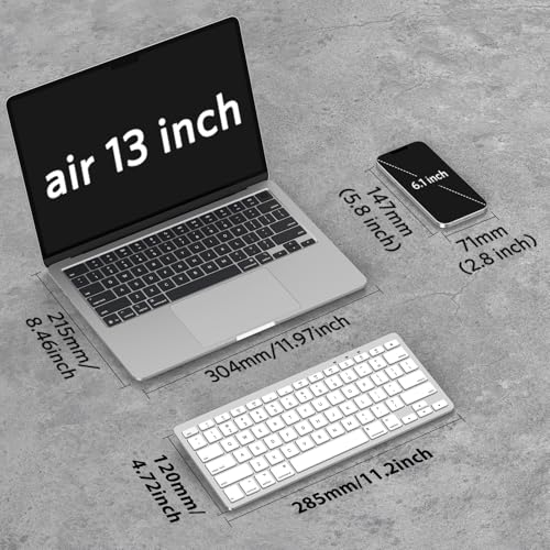 OMOTON Bluetooth Keyboard Compatible with Mac ONLY, Compact Wireless Keyboard Compatible with MacBook Pro/Air, iMac, Mac mini/Pro, Silver - color: Silver